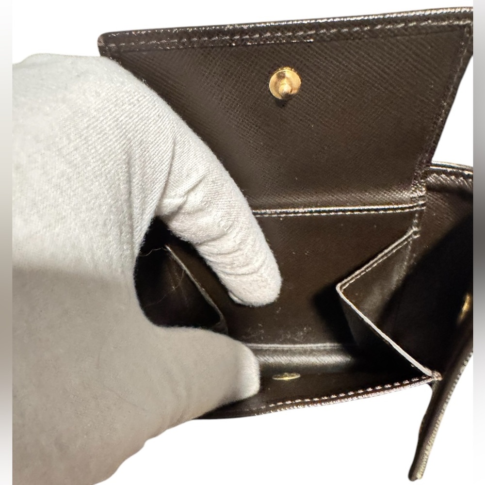 LOUIS VUITTON Mini Lin Compact Wallet Green - Picture 9 of 13